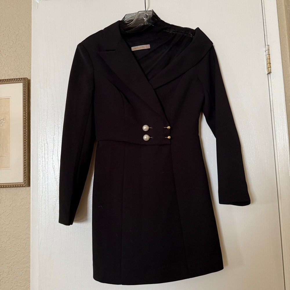 Black Blazer Long Sleeve Dress